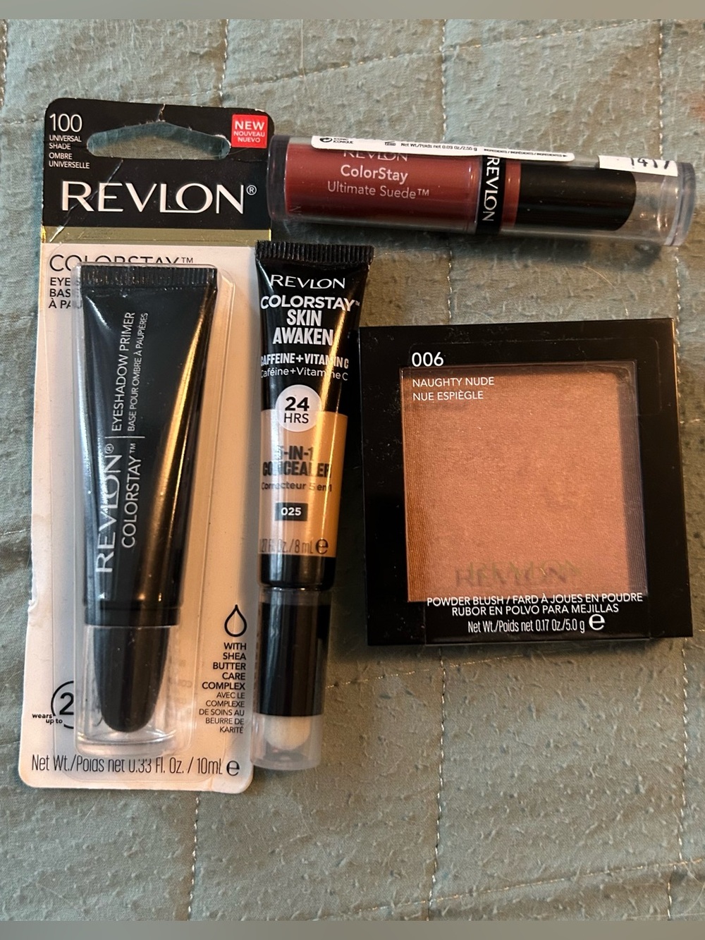 Revlon ColorStay 24H Makeup Lot: Eye Primer, Concealer, Blush, Suede Lipstick